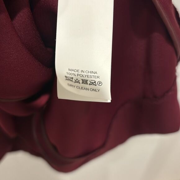 NWOT Kate Spade Crepe Ruffle Sleeve Burgundy Shift Dress Size 4 - Picture 7 of 8